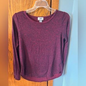 Ladies Old Navy Maroon w/Purple Lightweight Sweater - Size X-Small